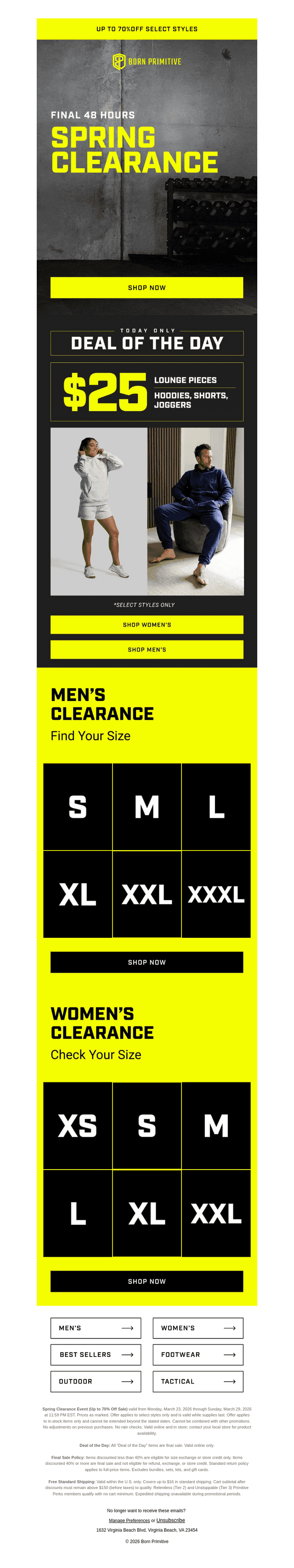 $25 Lounge Pieces Today — Clearance Ends Tomorrow