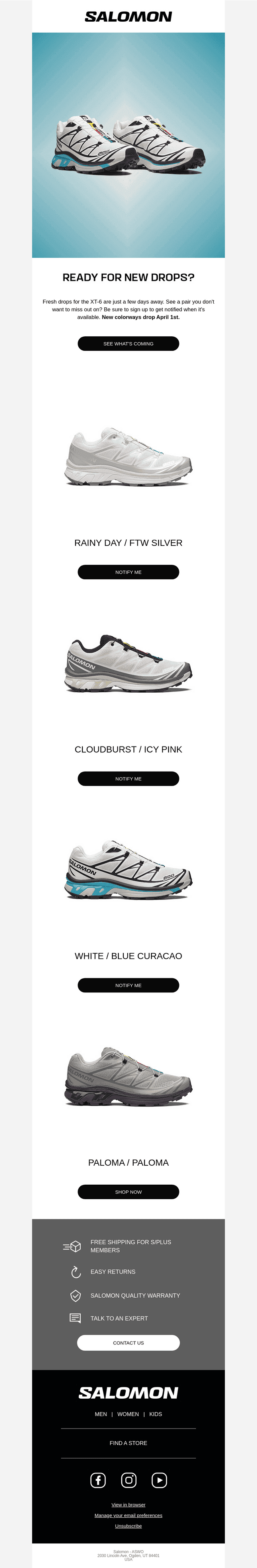 Dropping soon: New XT-6 colorways