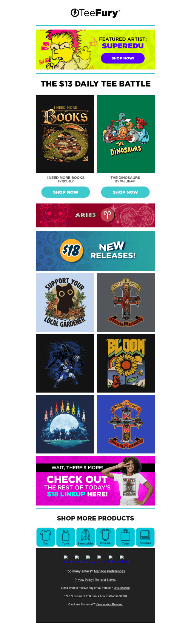 TeeFury email from Sun, Mar 29, 2026