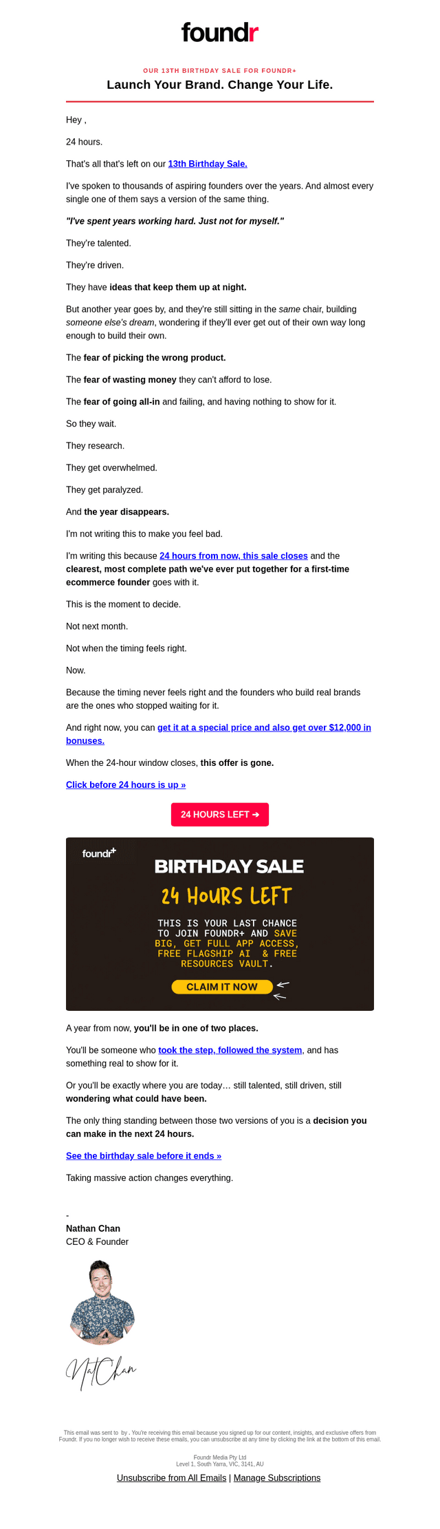 Foundr email from Sun, Mar 29, 2026