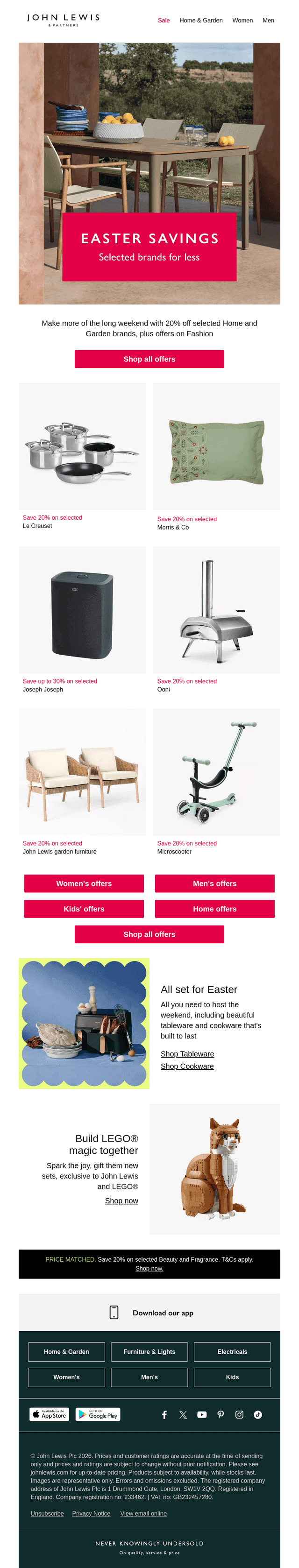 John Lewis email from Sun, Mar 29, 2026