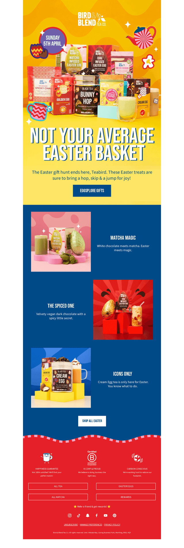 Bird & Blend Tea Co. email from Sun, Mar 29, 2026