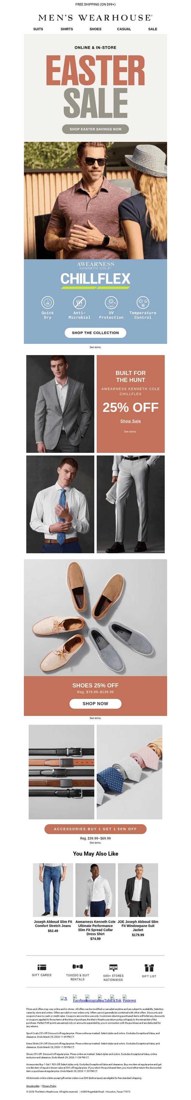 Men's Wearhouse email from Sun, Mar 29, 2026