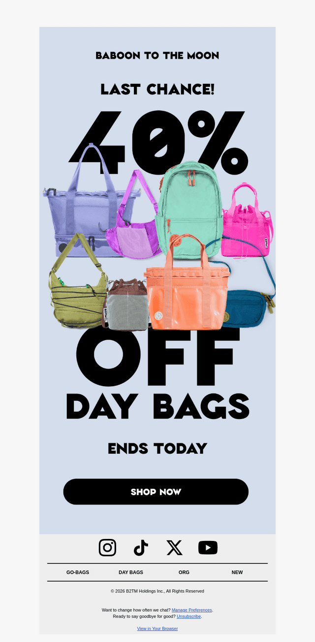 LAST CHANCE FOR 40% OFF! 📢