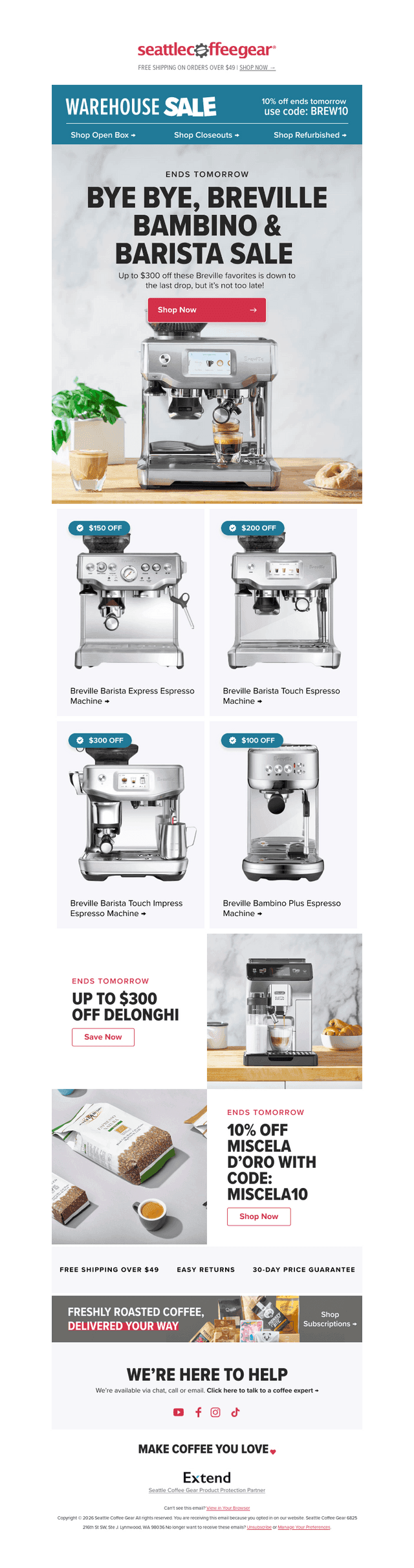 Seattle Coffee Gear email from Mon, Mar 30, 2026