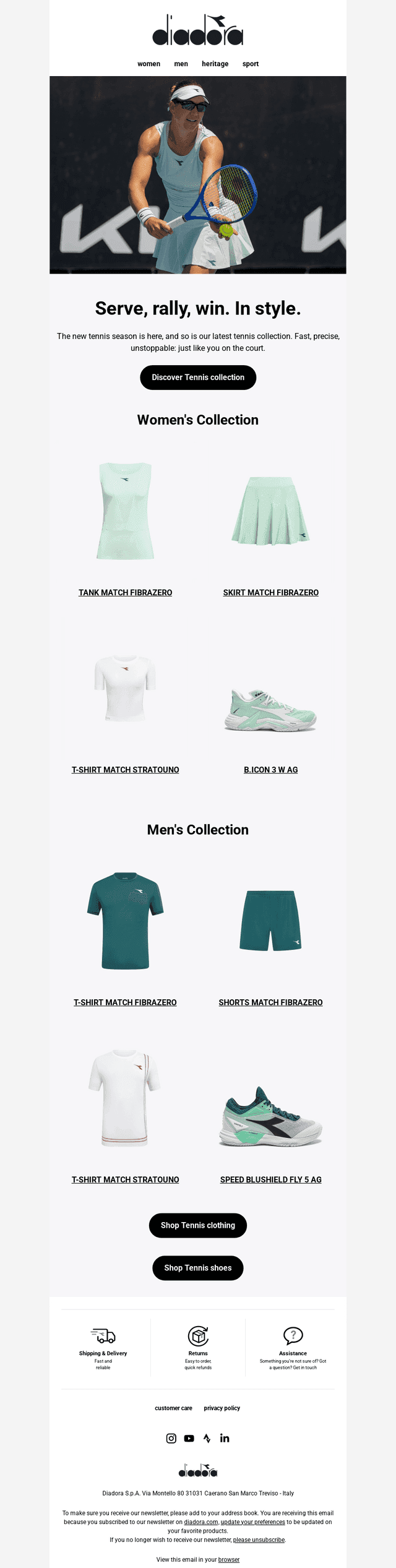 Serve, rally, win, in style