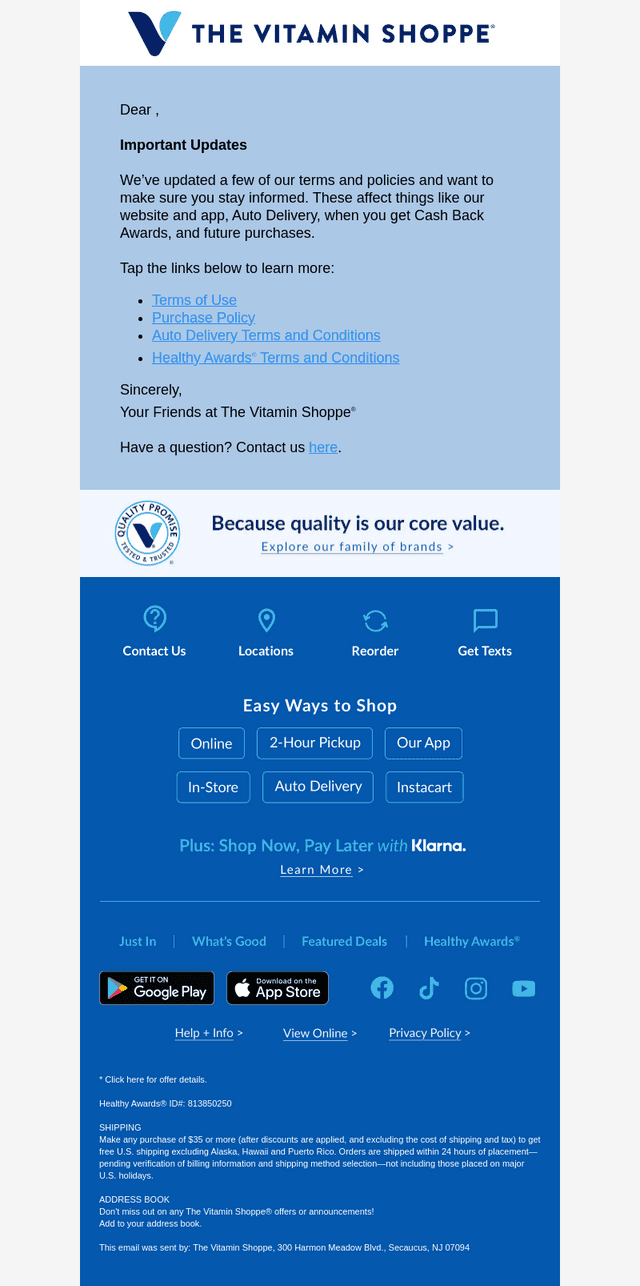 Updates to terms and policies