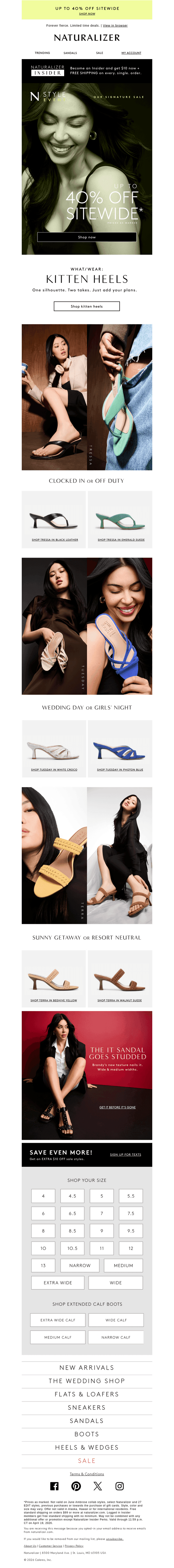Up to 40% off kitten heels