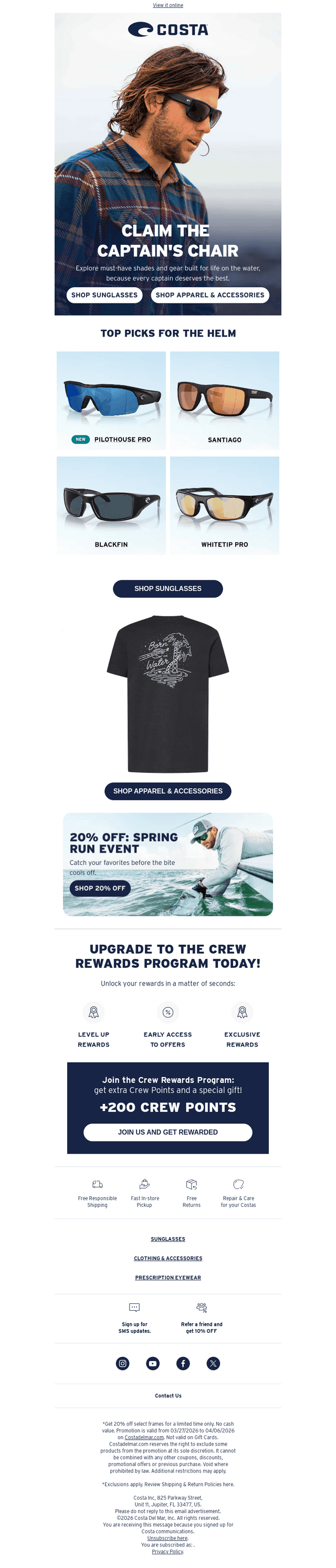 Costa Sunglasses email from Tue, Mar 31, 2026