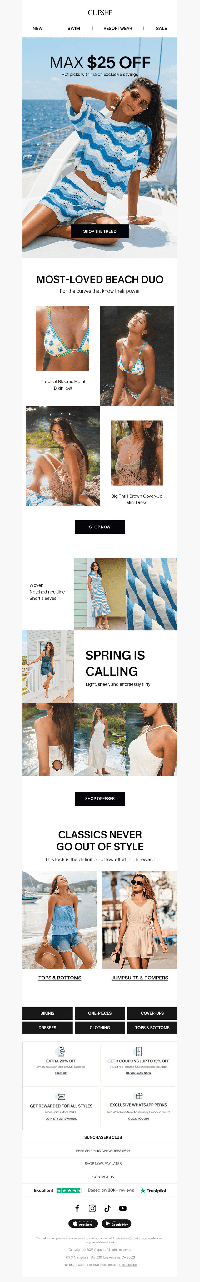 Cupshe email from Tue, Mar 31, 2026