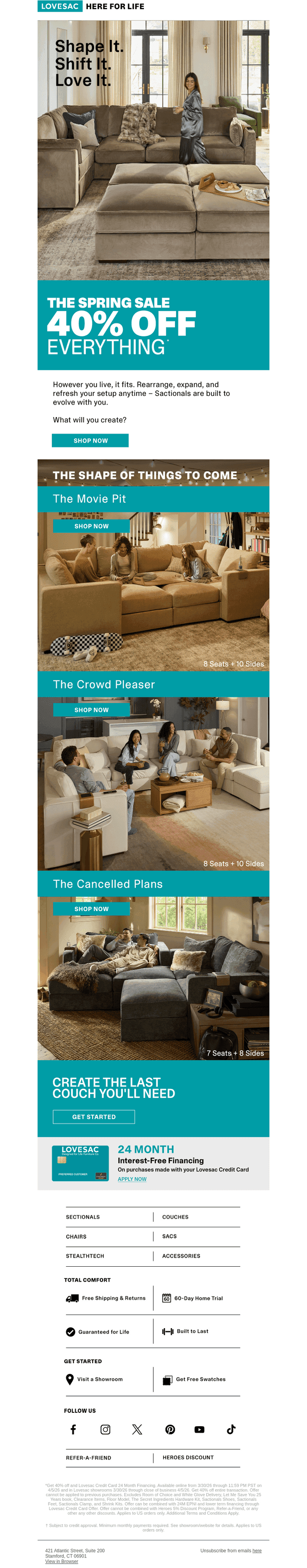 The Couch that Can Be Any Couch – 40% Off Everything.