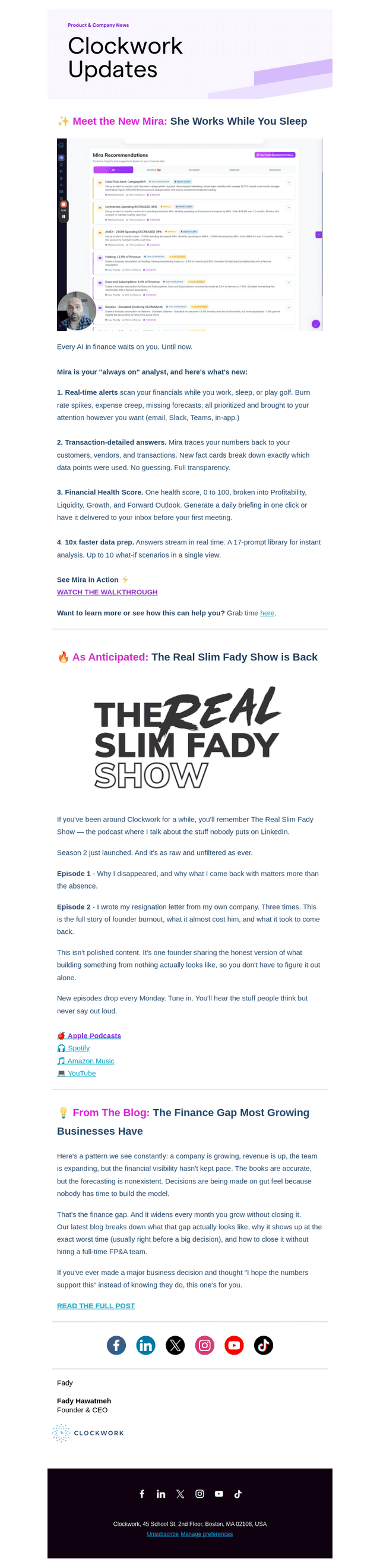 Clockwork email from Tue, Mar 31, 2026