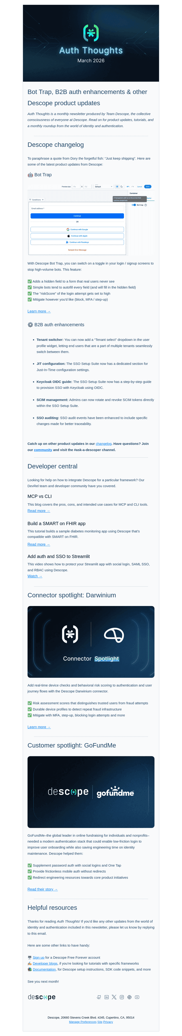 Descope email from Tue, Mar 31, 2026