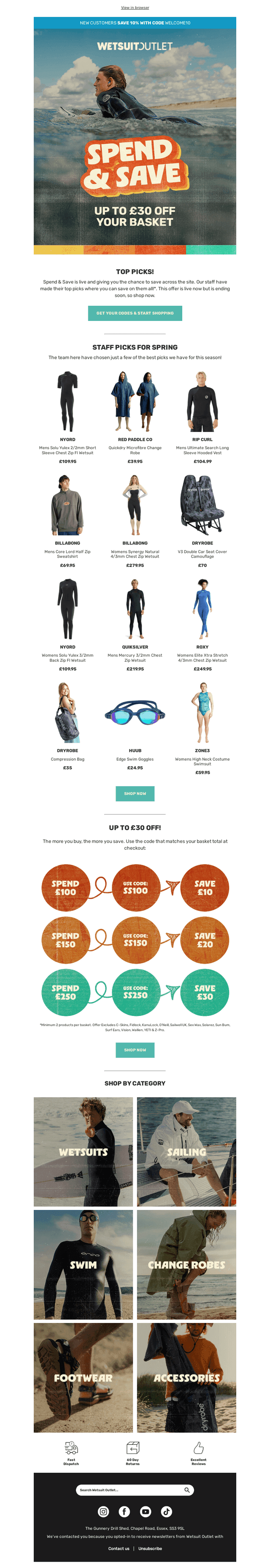 Codes for £30 off your basket!