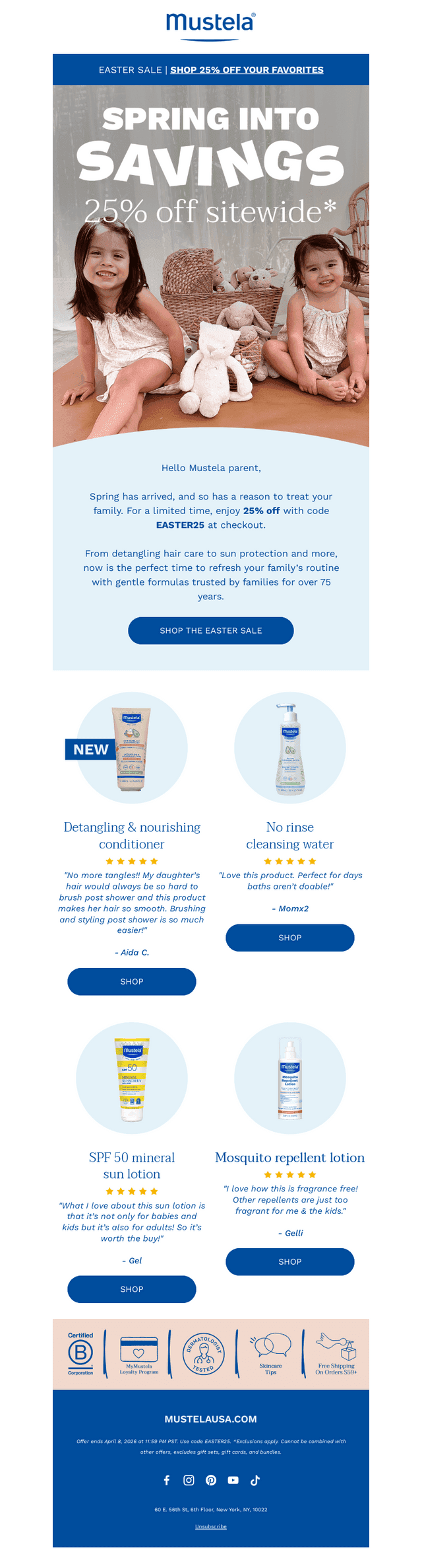 Mustela USA email from Wed, Apr 1, 2026