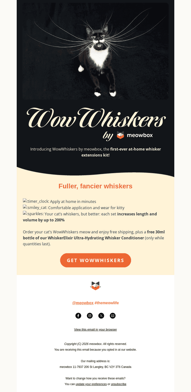 meowbox email from Wed, Apr 1, 2026