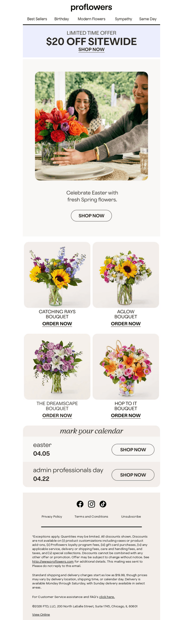 ProFlowers email from Wed, Apr 1, 2026