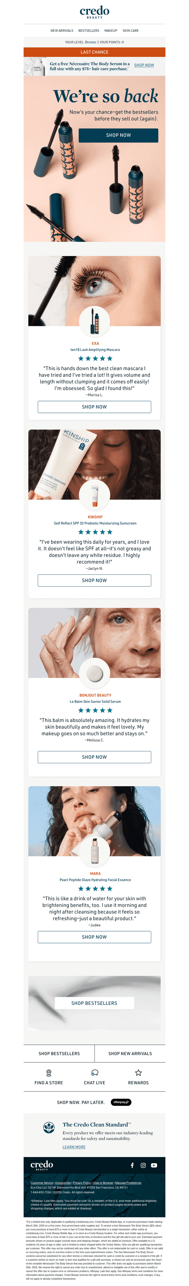 Credo Beauty email from Wed, Apr 1, 2026
