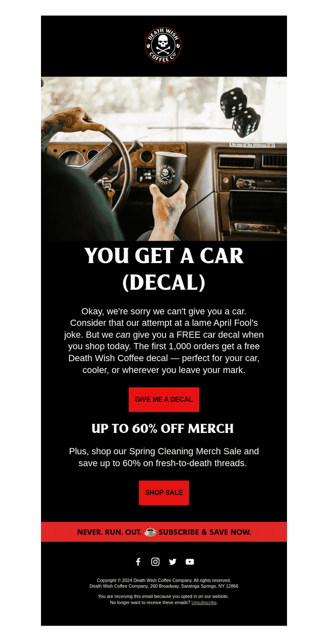 YOU GET A CAR... DECAL