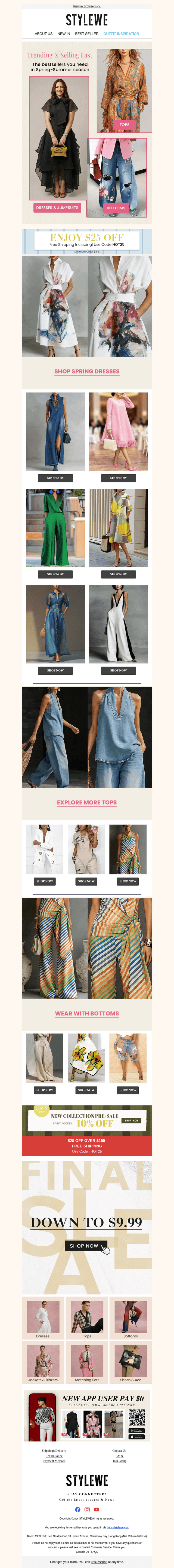 Build your spring wardrobe with $25 OFF today