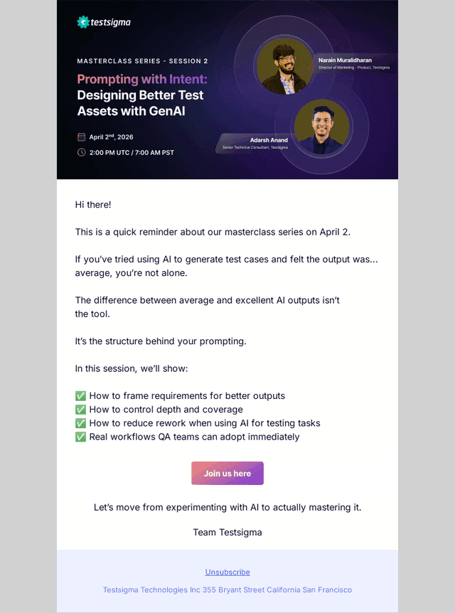 Reminder: Masterclass session 2 - Prompting with intent