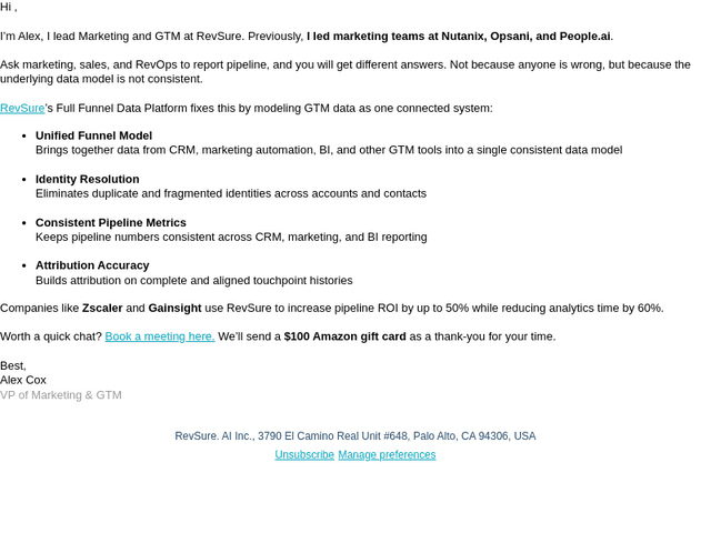 RevSure email from Wed, Apr 1, 2026