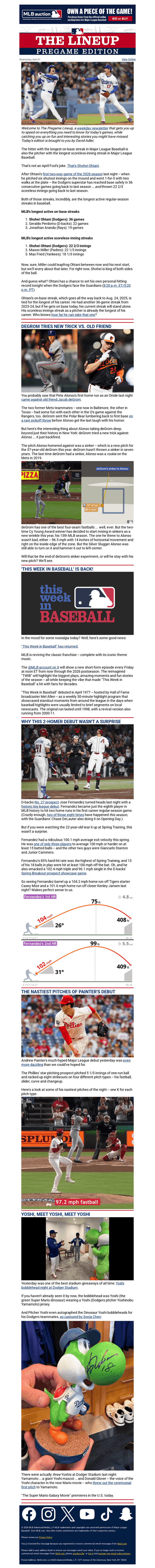 He has the best hitting AND pitching streak!?