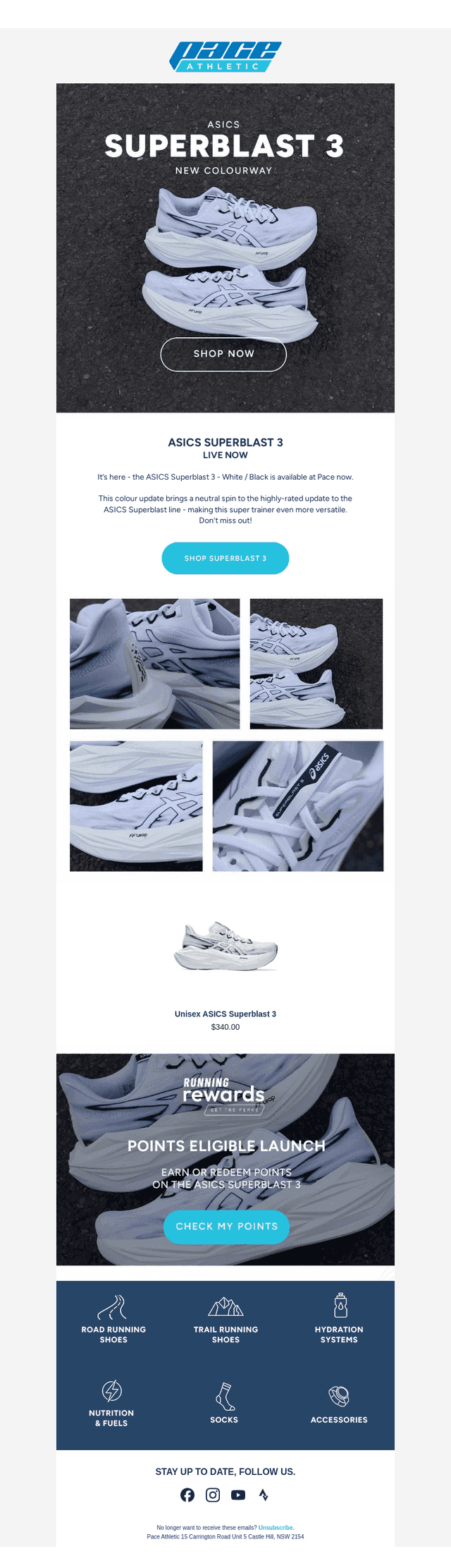 ASICS Superblast 3 - White / Black LIVE NOW