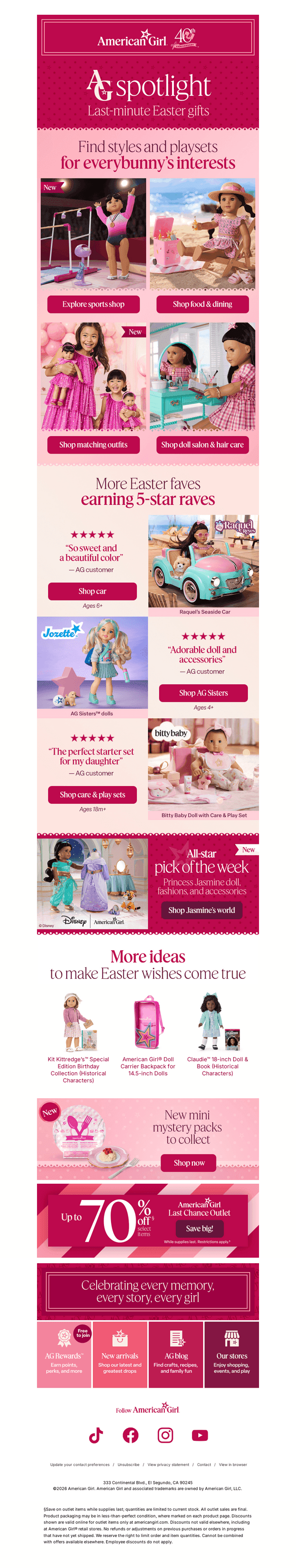 American Girl email from Wed, Apr 1, 2026