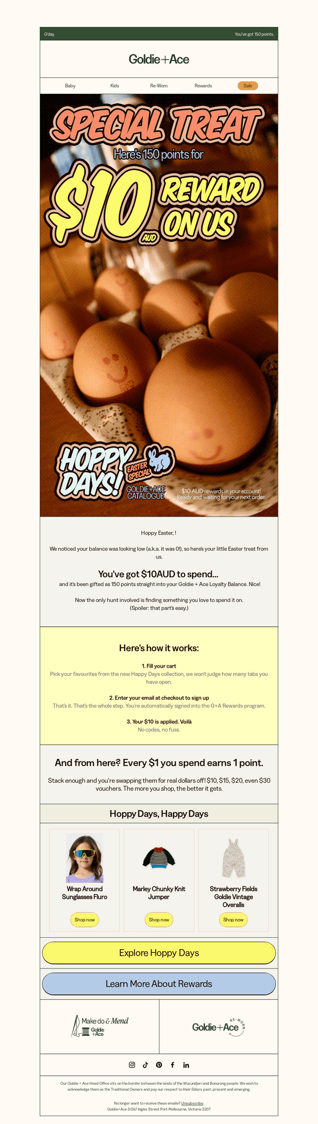 Goldie + Ace email from Wed, Apr 1, 2026