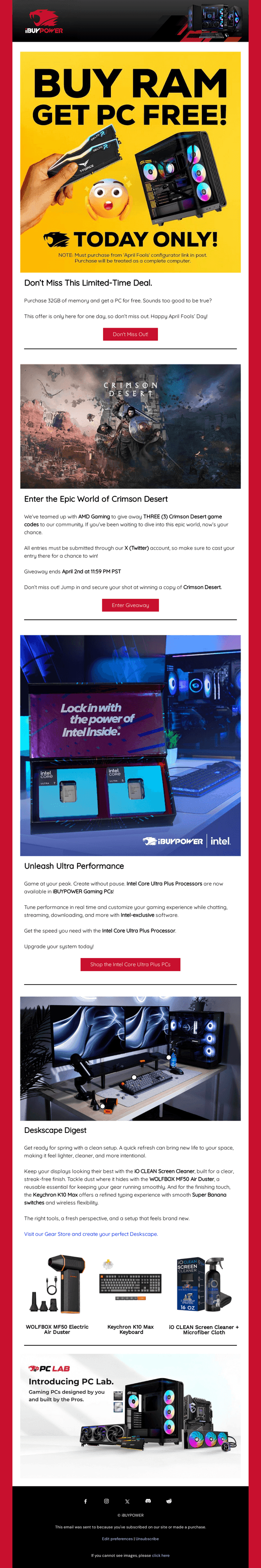 iBUYPOWER email from Thu, Apr 2, 2026