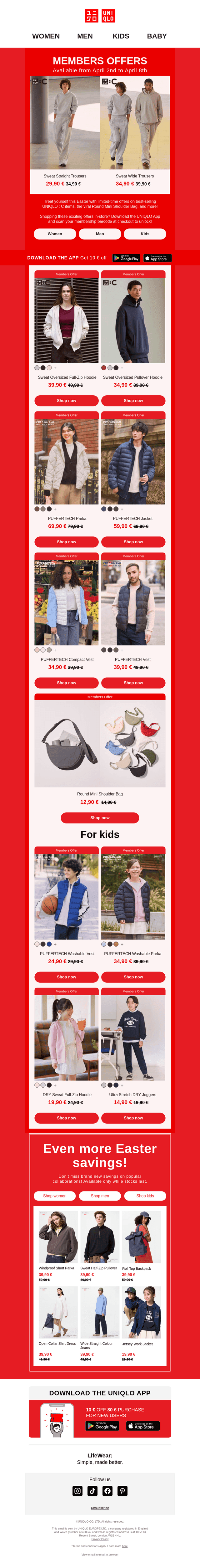 UNIQLO email from Thu, Apr 2, 2026