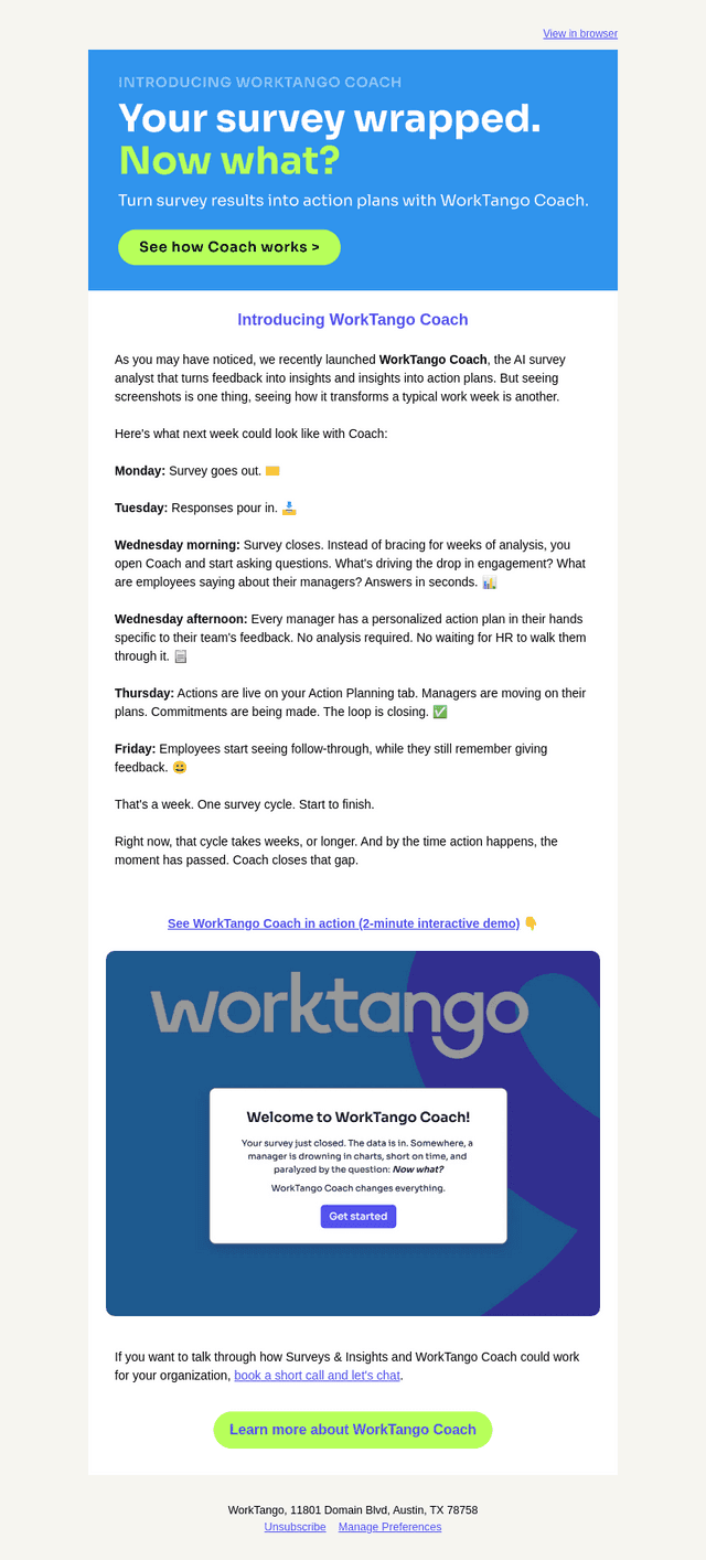 A week with WorkTango Coach...