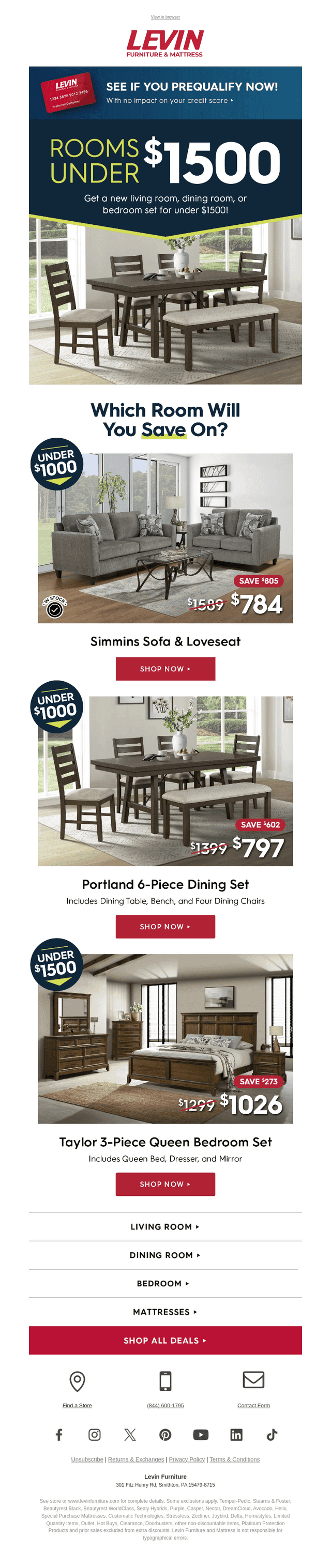 Shop Room Sets Under $1,500 💸