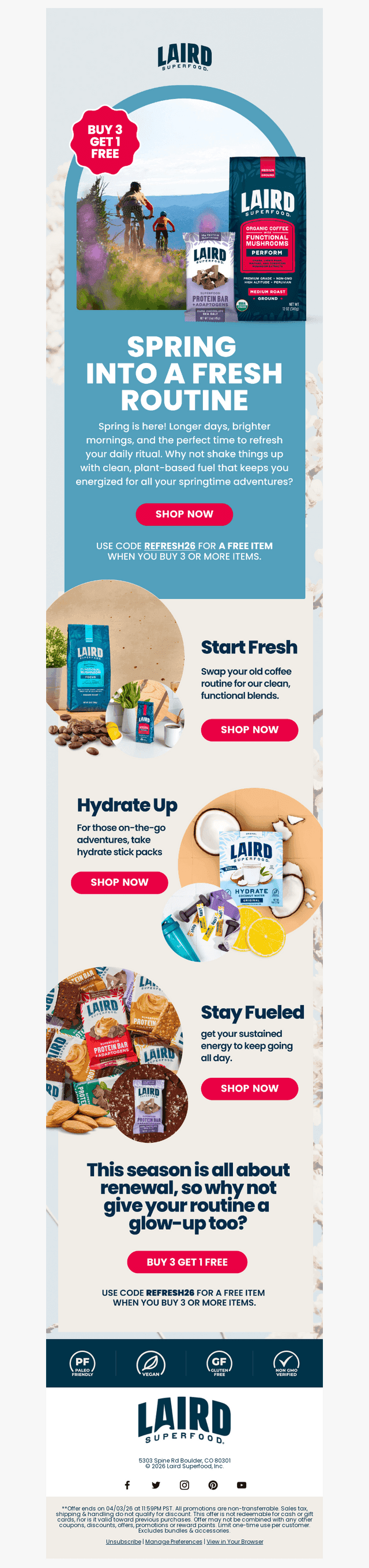 Laird Superfood email from Thu, Apr 2, 2026