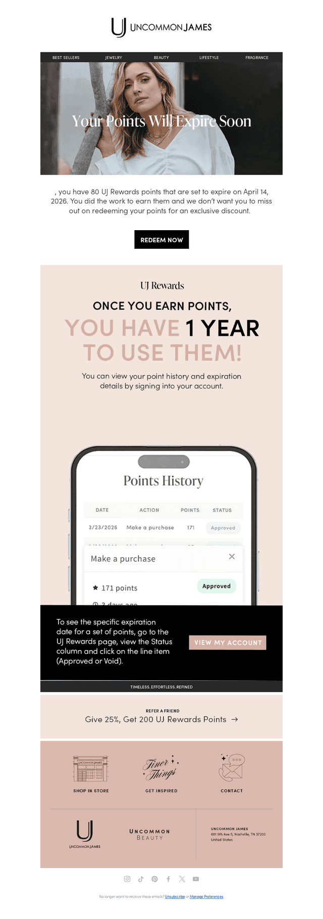 Your UJ Rewards points expire soon!