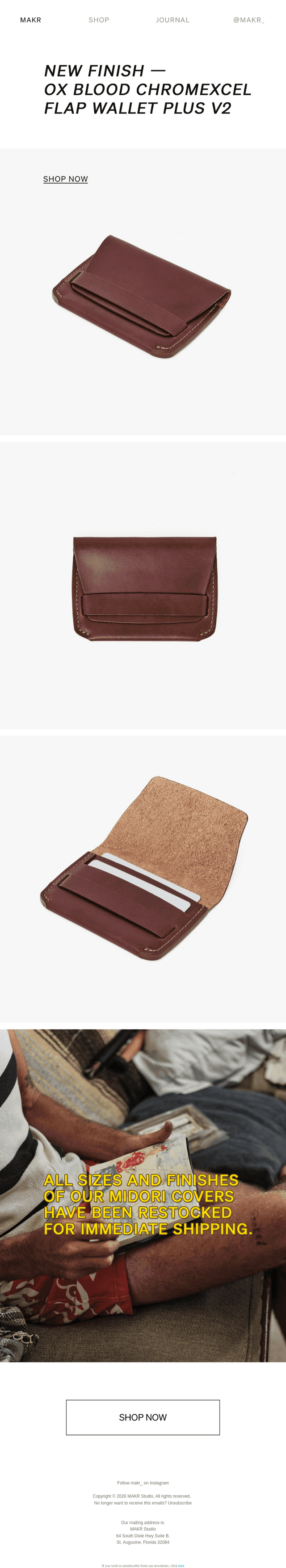 NEW FINISH! Ox Blood Flap Wallet PLUS V2