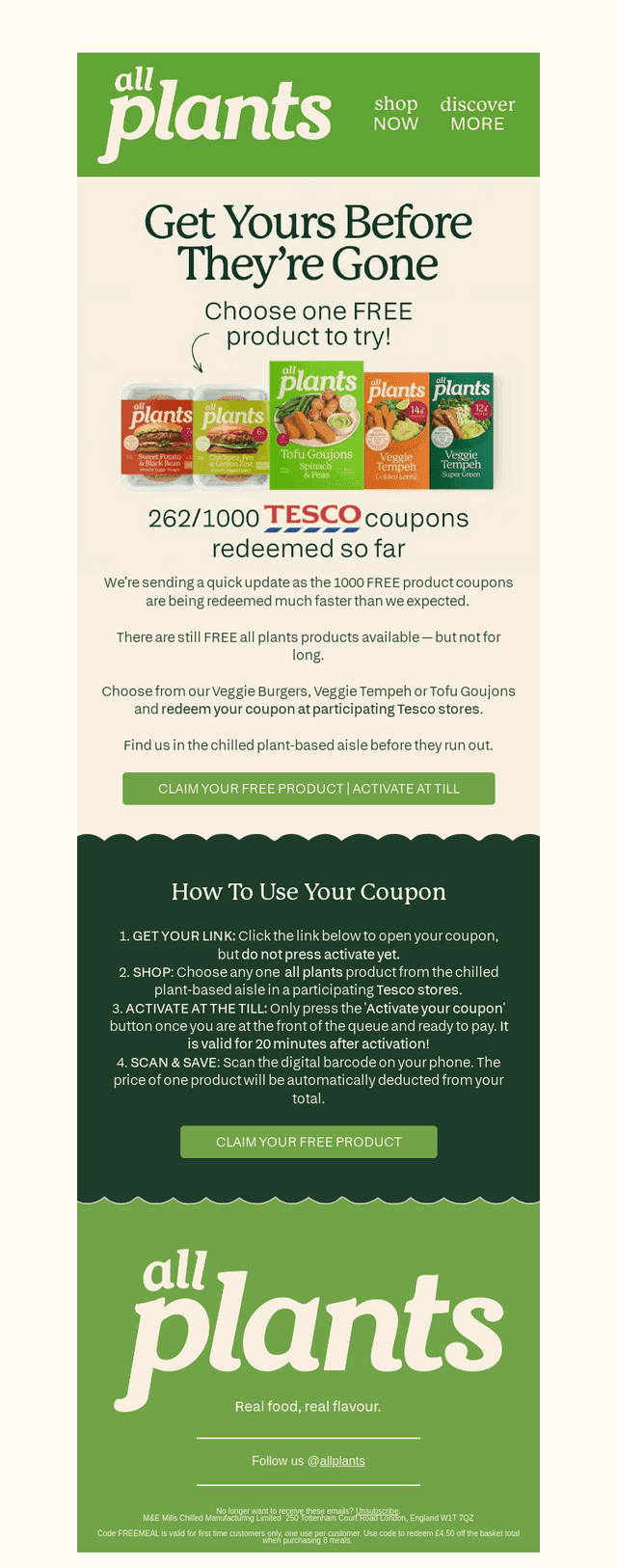 Your FREE all plants coupon