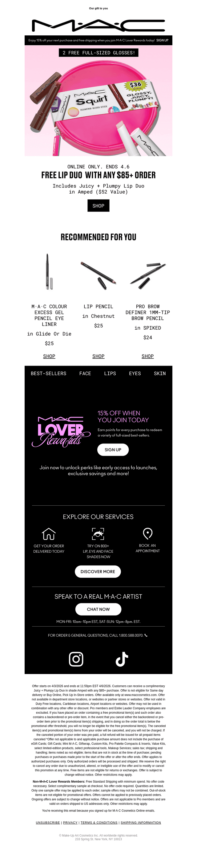 MAC Cosmetics email from Fri, Apr 3, 2026