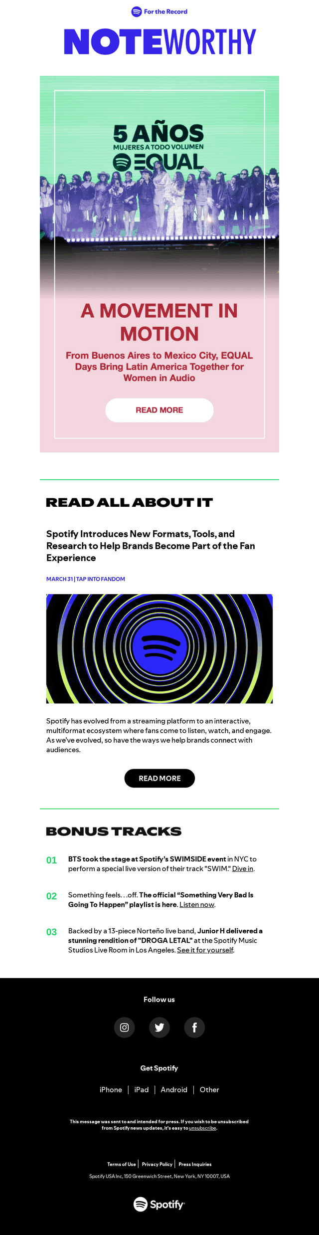 Spotify email from Fri, Apr 3, 2026