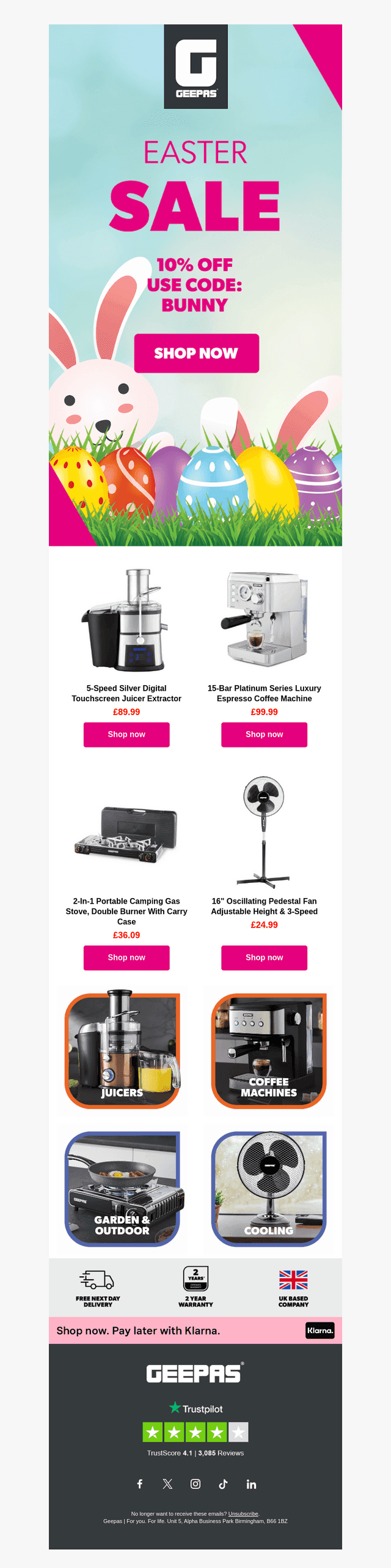 Geepas UK email from Fri, Apr 3, 2026