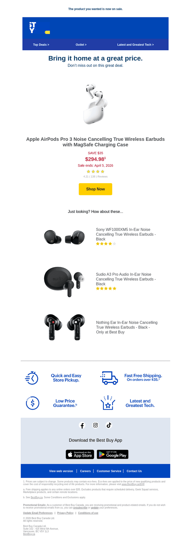 We've lowered some prices.