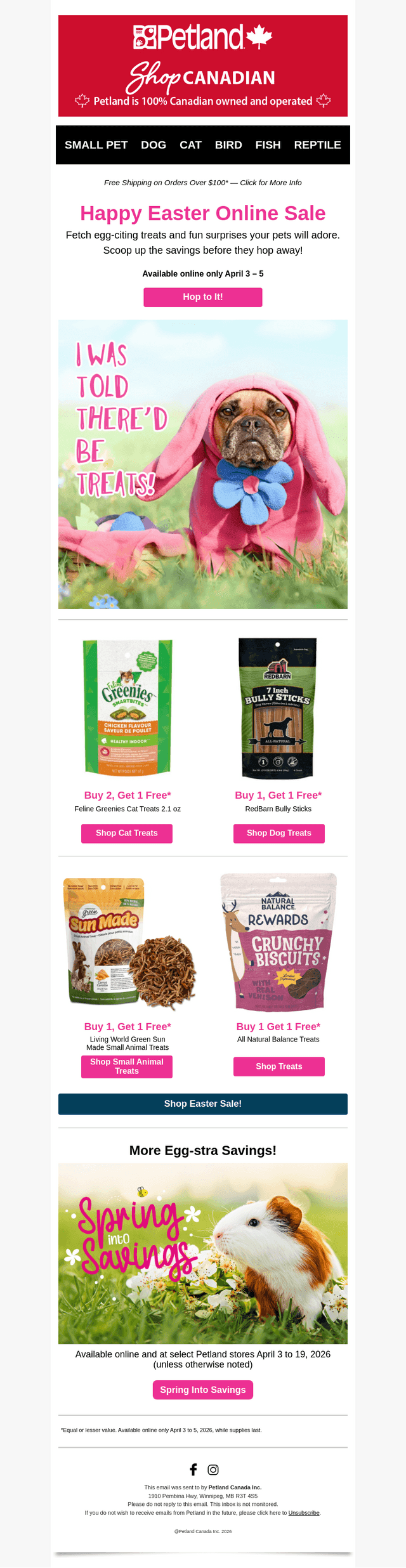 Petland Canada email from Fri, Apr 3, 2026