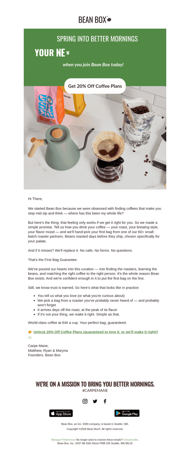 BeanBox email from Fri, Apr 3, 2026