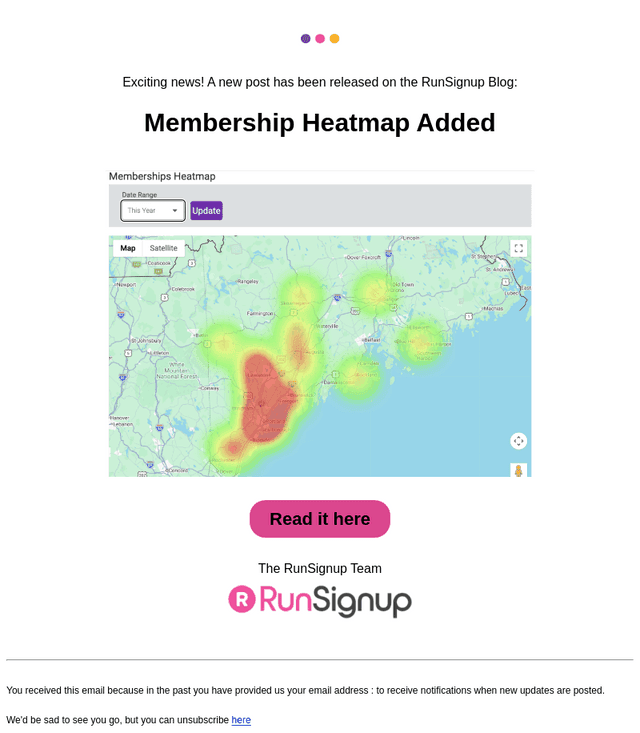 RunSignUp email from Sat, Apr 4, 2026