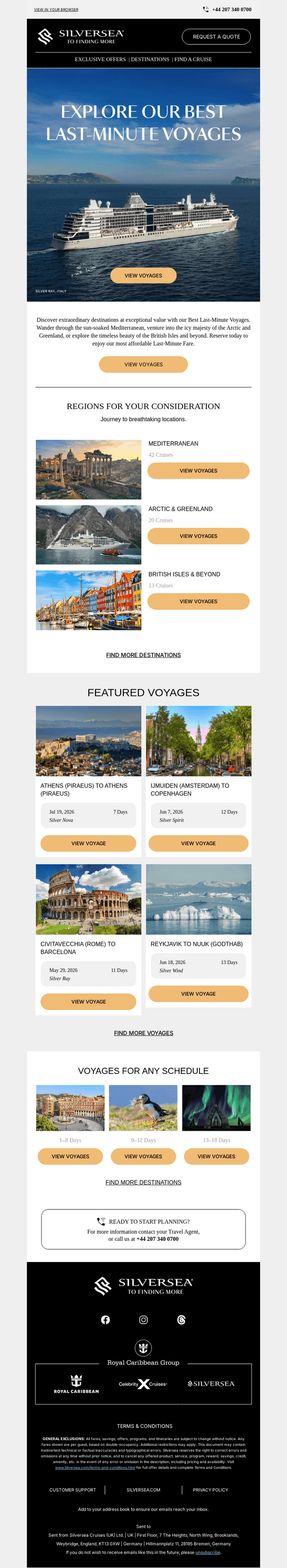 Book a Last-Minute Voyage for exceptional value