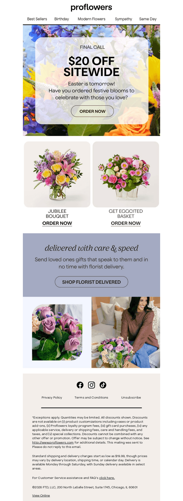 ProFlowers email from Sat, Apr 4, 2026