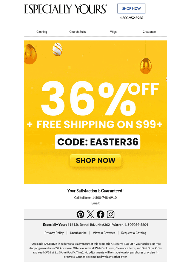Especially Yours email from Sat, Apr 4, 2026
