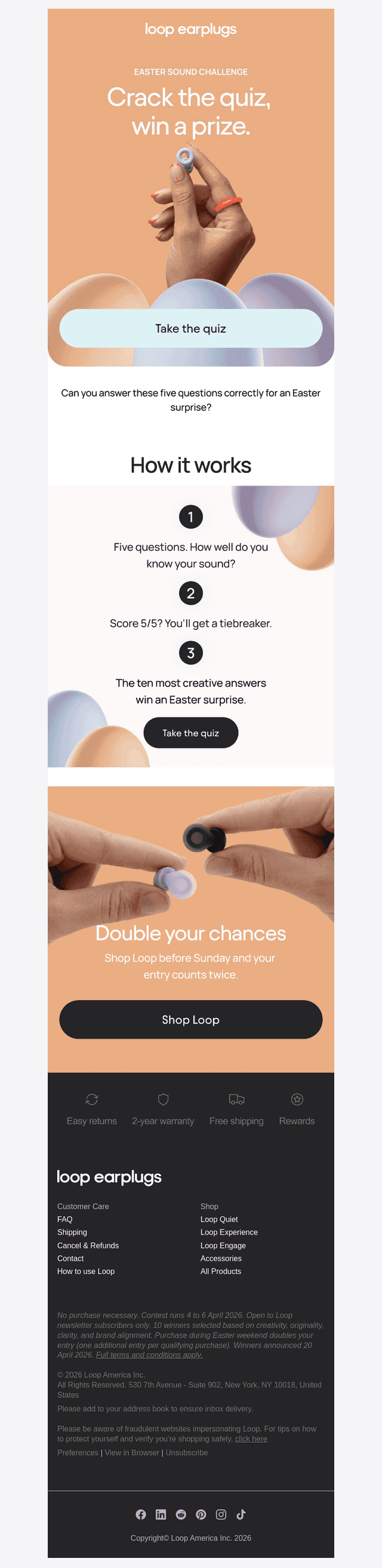 Loop Earplugs email from Sat, Apr 4, 2026