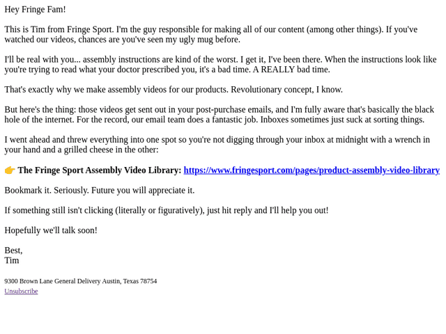 Fringe Sport email from Sat, Apr 4, 2026